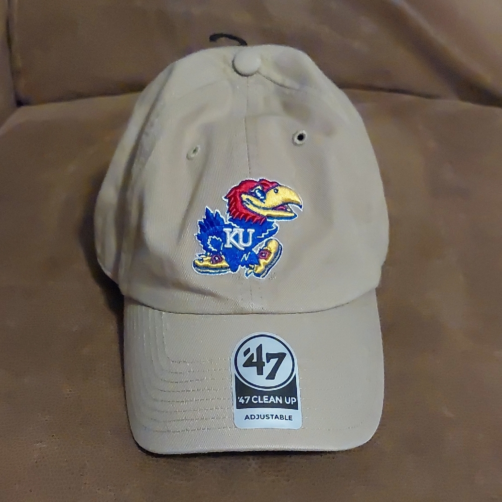 47 Brand Beige Cap with Jayhawks Logo